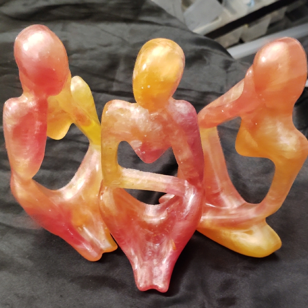 Abstract Pink and Yellow Figurines